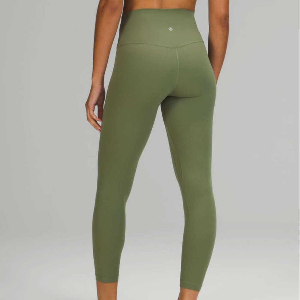 EUC Lululemon Align High-Rise Pant 25", Green Twill - Sz 10